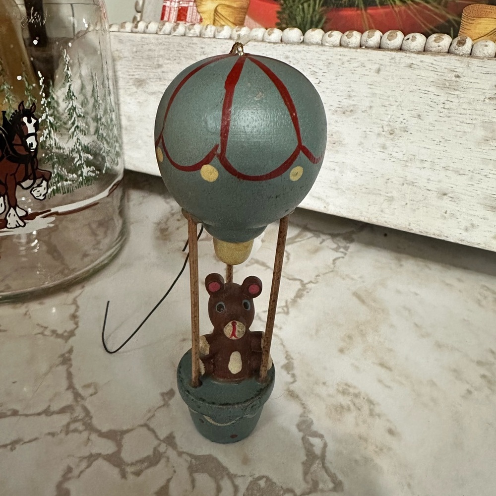 Charming Blue Hot Air Balloon Ornament